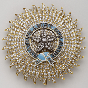 Plaque de chevalier grand commandeur de l’ordre de l’Etoile des Indes - Spink & Son, Londres - 2ème moitié du XIXe siècle - Or, argent, diamants et émaux